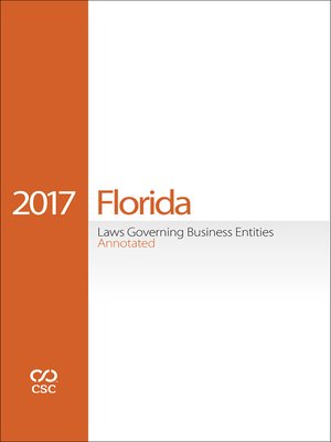 cover image of CSC&reg; Florida Laws Governing Business Entities